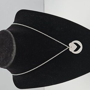 Double Silvertone Heart 18" Necklace